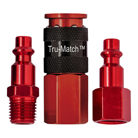 Tru-Flate Tru-Match 1/4in I Design  x 1/4in NPT Aluminum Plug/Coupler Set product photo