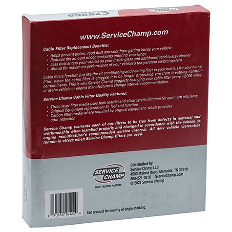 Service Champ Cabin Filter product photo