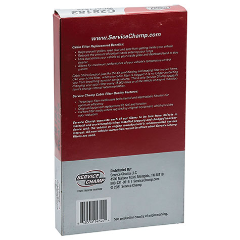 Service Champ Cabin Filter product photo