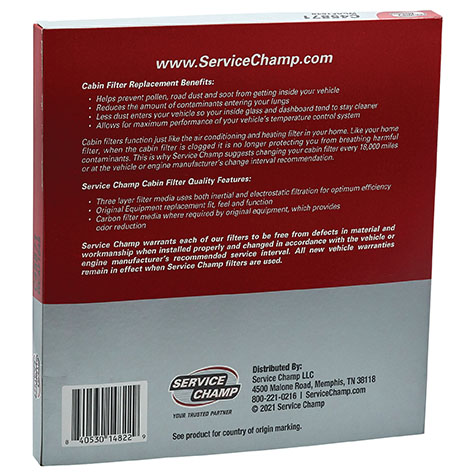 Service Champ Cabin Filter product photo