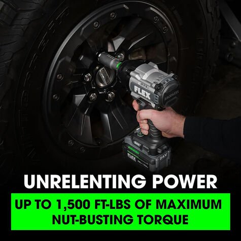 FLEX 24V Brushless Cordless 1/2-Inch 1,500 Ft-Lbs High-Torque Impact Wrench Kit with 6.0Ah Stacked Lithium Battery and 280W Fast Charger product photo