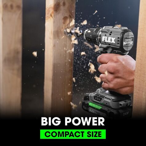 FLEX 24V Brushless Cordless 2-Tool Compact Combo Kit: 1/2-Inch 2-Speed Drill Driver and 1/4-Inch Hex Impact Driver with (2) 2.5Ah Lithium Batteries and 160W Fast Charger product photo