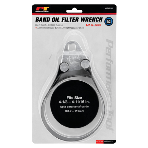 Performance Tool - 1/2 Dr. Filter Wrench 4-1/8 to 4-11/16in product photo