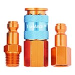 Tru-Flate Tru-Match 1/4in T Design  x 1/4in NPT Aluminum Plug/Coupler Set product photo