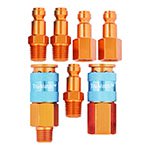 Tru-Flate Tru-Match 1/4in T Design  x 1/4in NPT Aluminum Plug/Coupler Set product photo