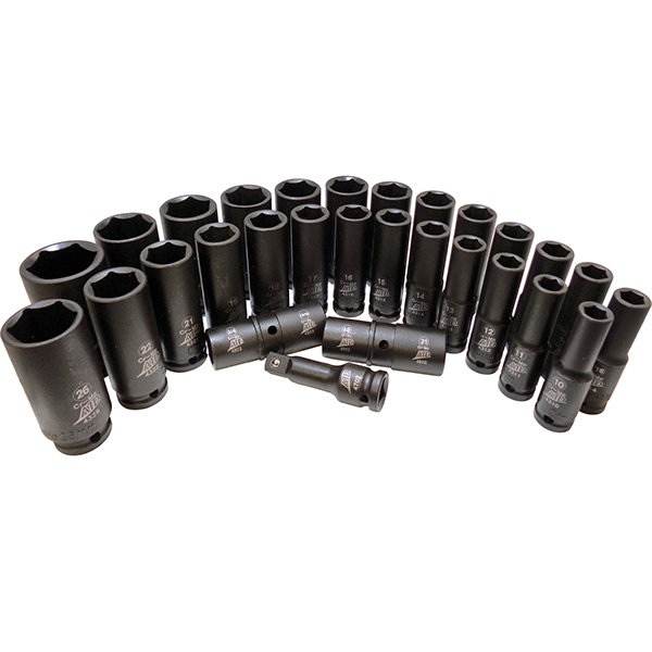 ATD 29 Pc. 1/2" Drive 6 Point SAE and Metric Deep Impact Socket Set