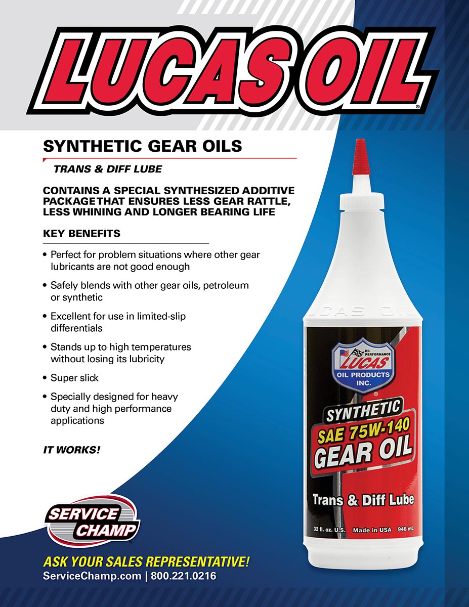 Lucas Gear Oil Synthetic 75/140 Transmission Treatments