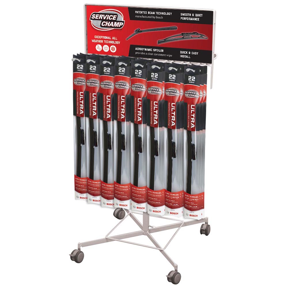 Service Champ Wiper Blade Rolling Rack Display Wiper Blade Racks